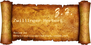 Zwillinger Herbert névjegykártya